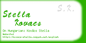 stella kovacs business card